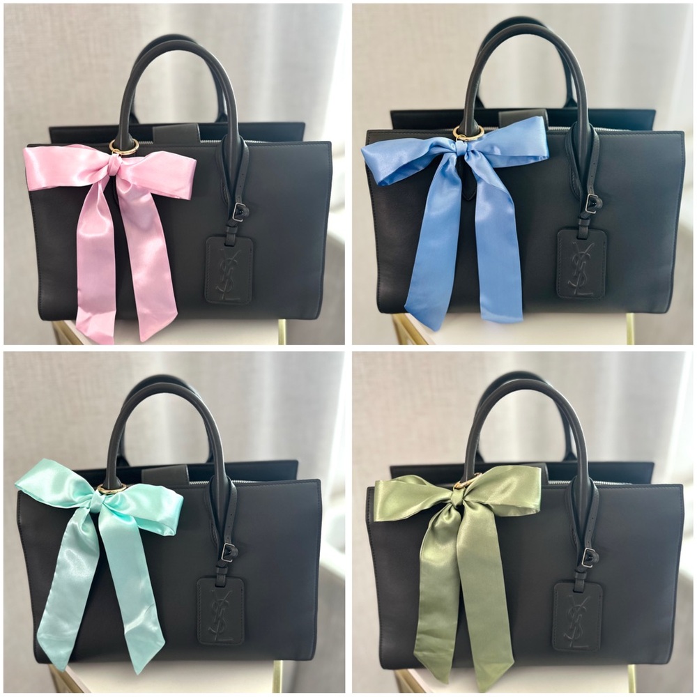 NWT Satin Solid Color Bow Keychain
